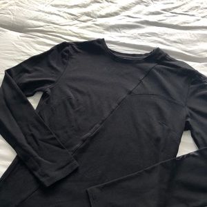black long sleeve with mesh sleeve